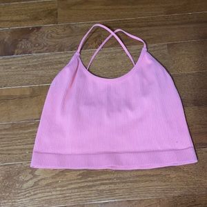 Teens pink tank top crop top
